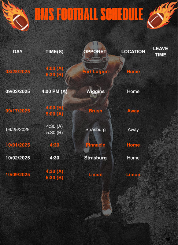 BMS Football Schedule
