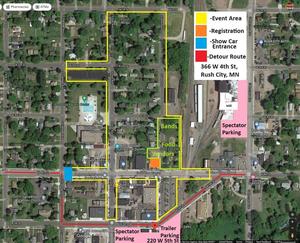Map of Rush City parking around Aquatic Center