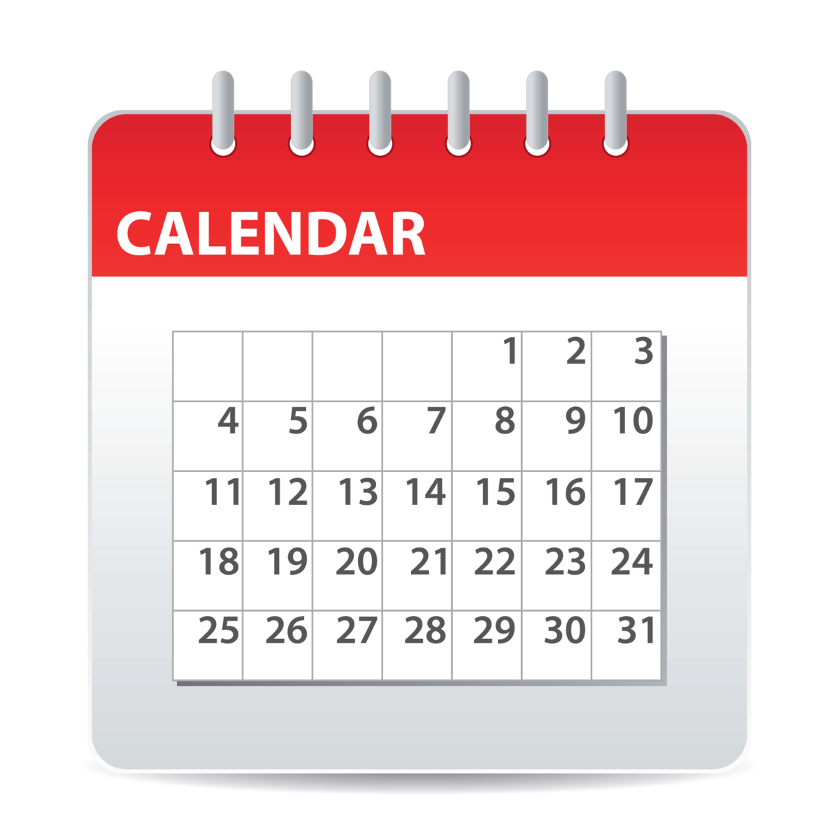 monthly calendar view