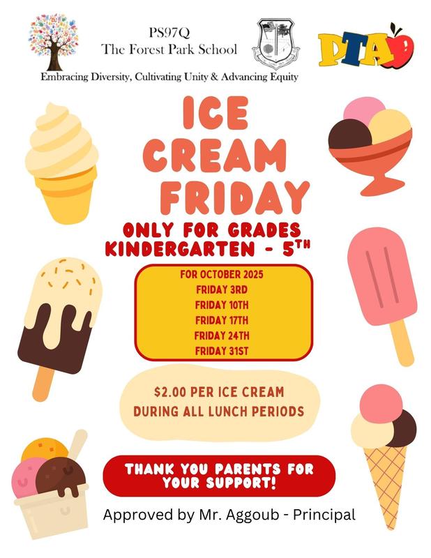 Ice cream back ground with date and time