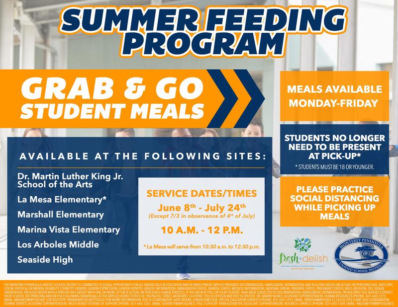 MPUSD offers meals during the summer
