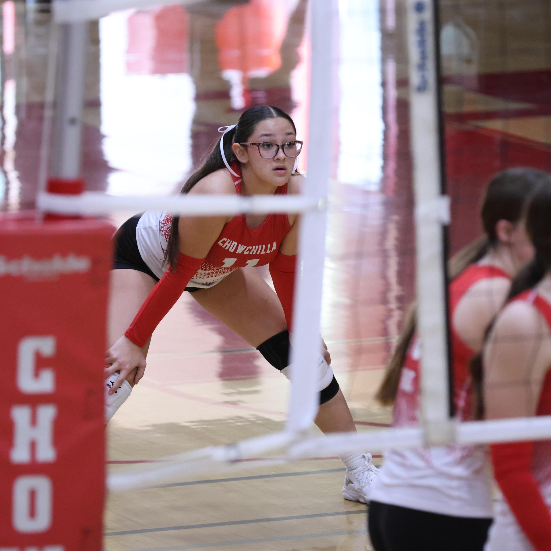 Varsity girls Volleyball playing vs. Madera 34
