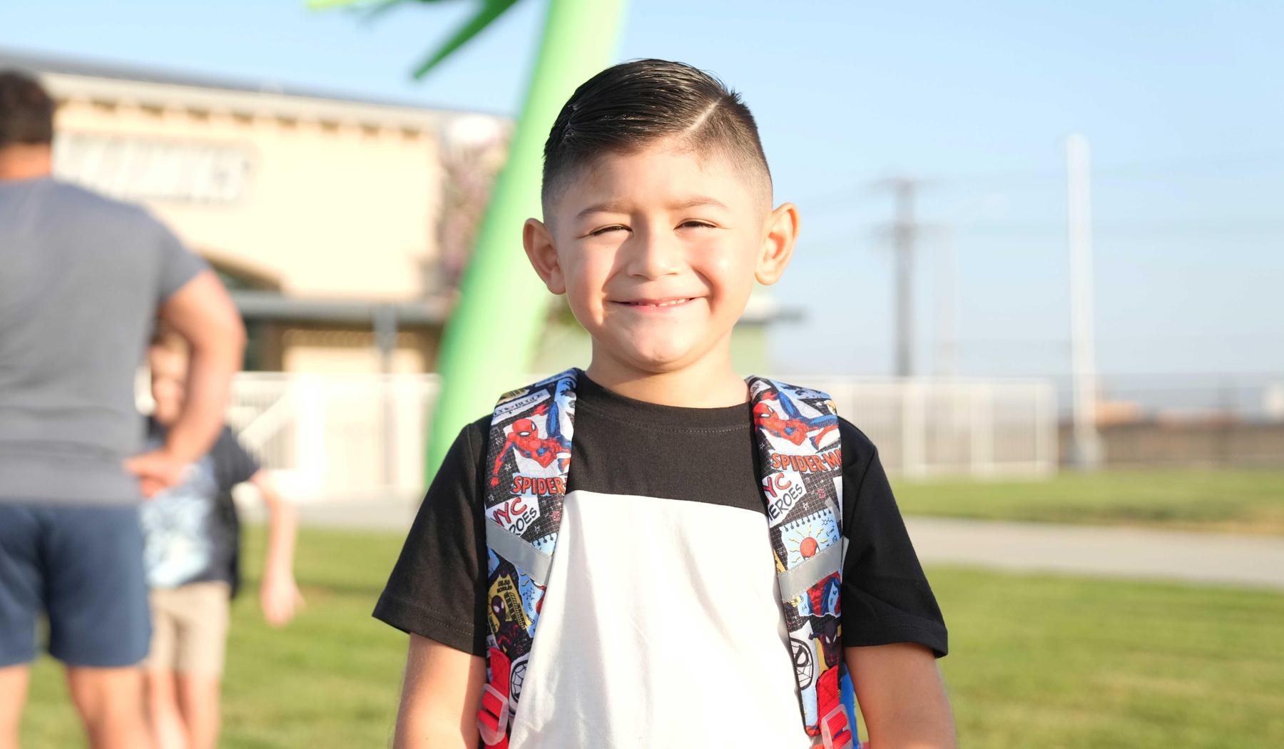 smiling elementary school boy