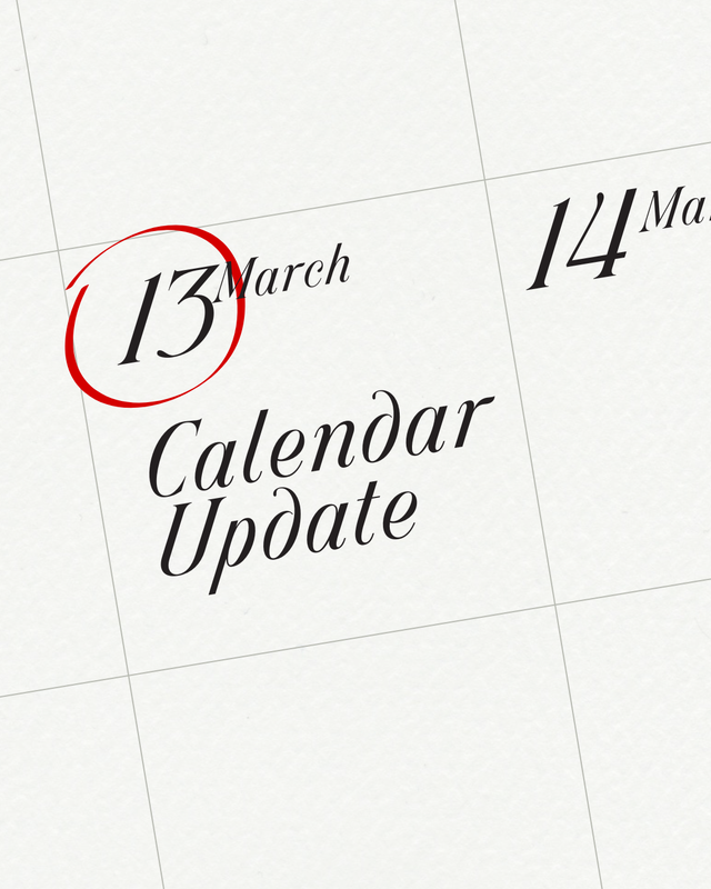 Calendar Update Featured Photo