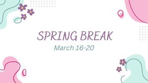 pink and blue flowers in the corners of the flyer