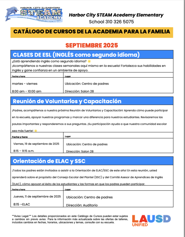 September 2025 Parent Acad