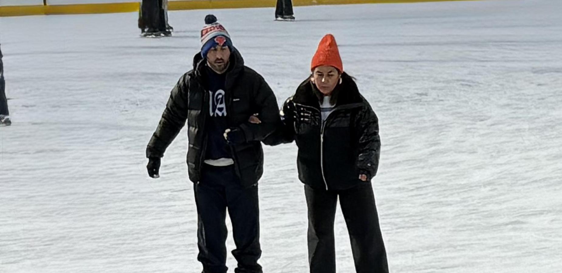 Chaperones ice skating