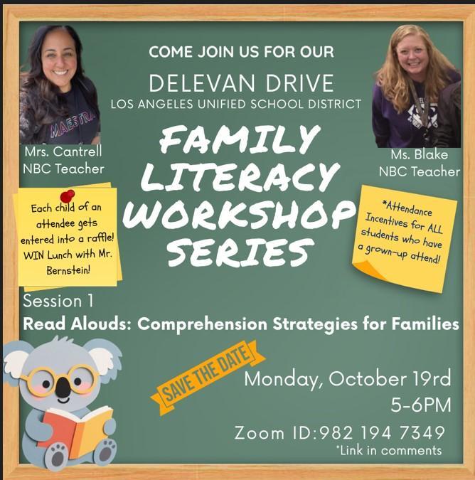Monday, October 19, 2026 @ 5:00p : Family Literacy Workshop Series Featured Photo