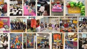 a collage of events in school libraries