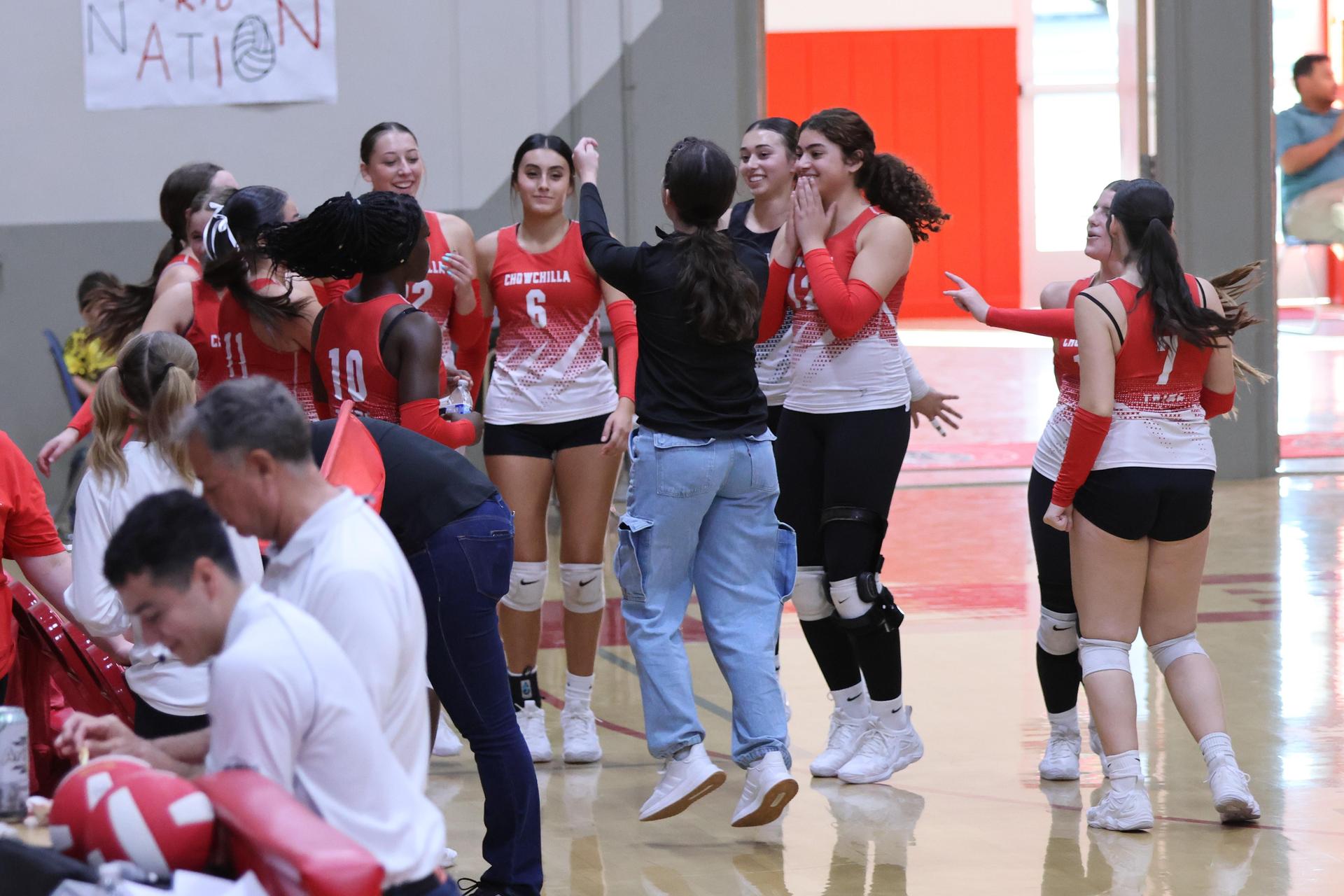 Varsity girls Volleyball playing vs. Madera 39