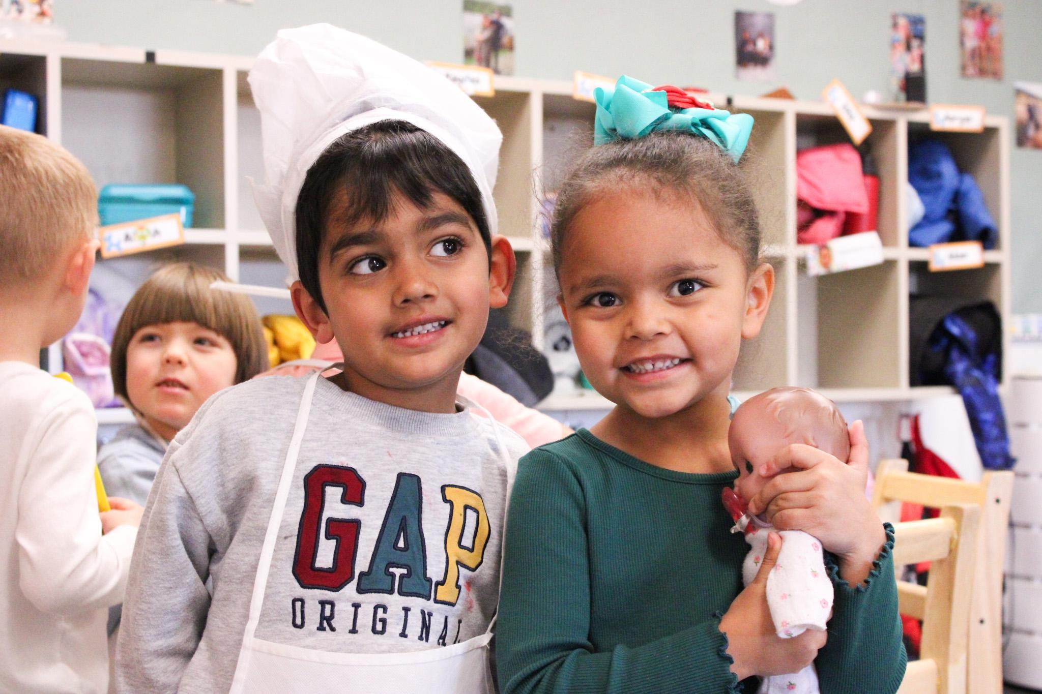 Preschool students during the school day