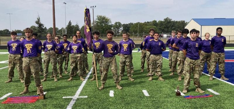 photo: The Marion High School JROTC Raider team poses for a photo after winning the Jay County Raider competition on Sept. 20, 2025.