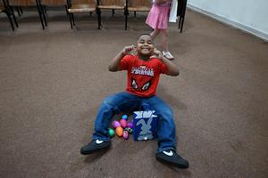 Easter egg hunting in elementary.