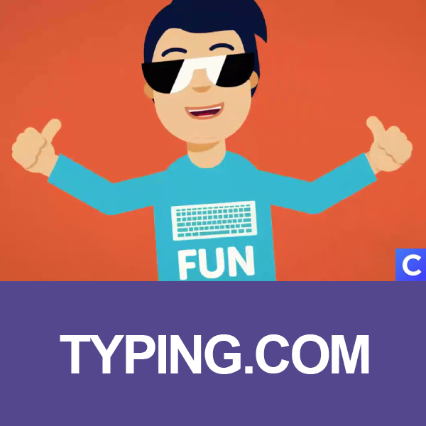 Typing.com image of guy with typing fun shirt