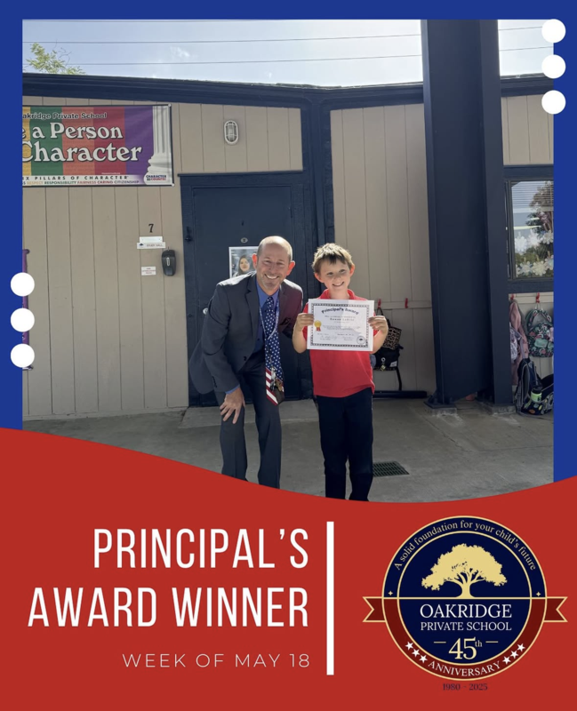 Principal Award Winner May 18