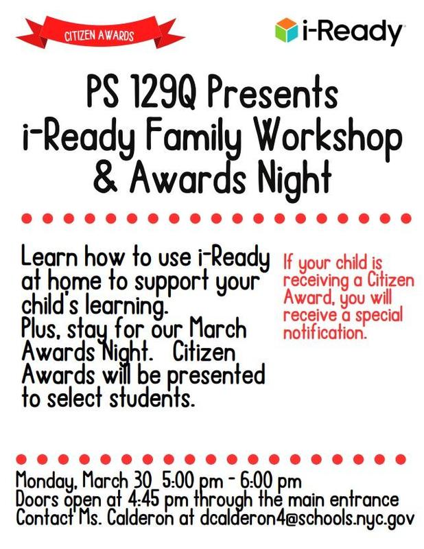 i-Ready Family workshop and Citizen Awards