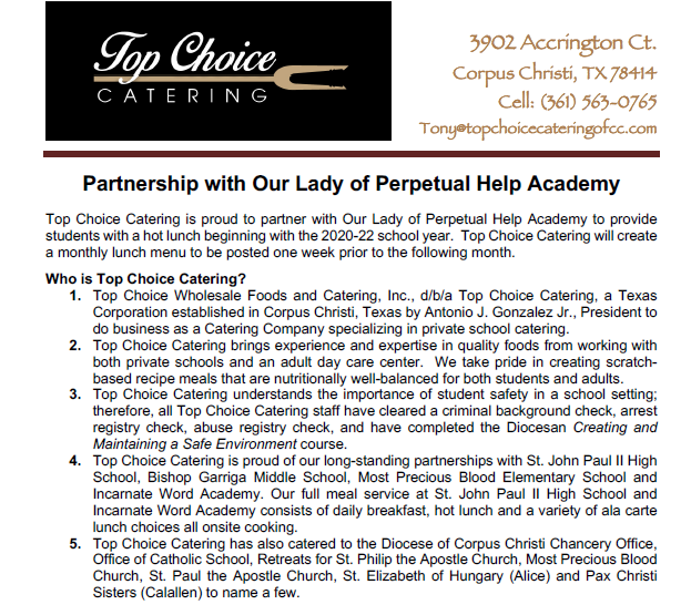 Top Choice Catering Intro