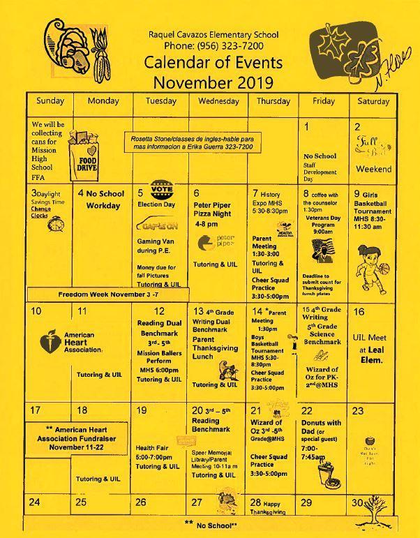 November calendar