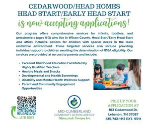 flyer with blue and green font a QR code and a picture of a child playing with building blocks