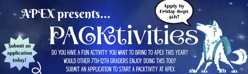 wolfpack on flyer encouraging students to sign up for activities