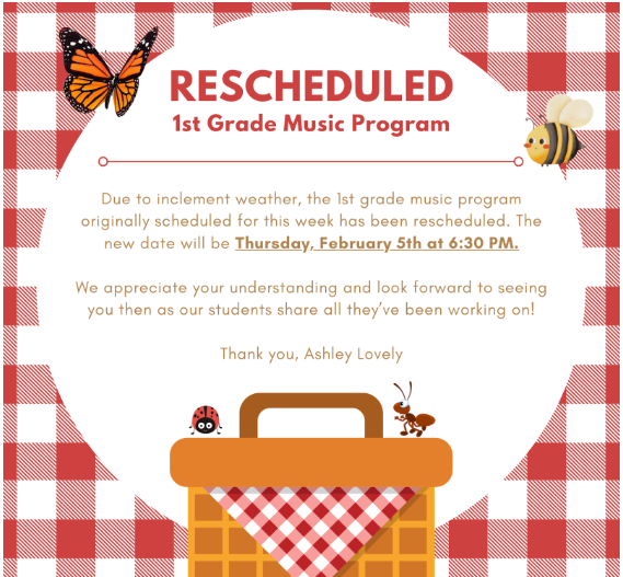 1st grade Music program Thumbnail Image