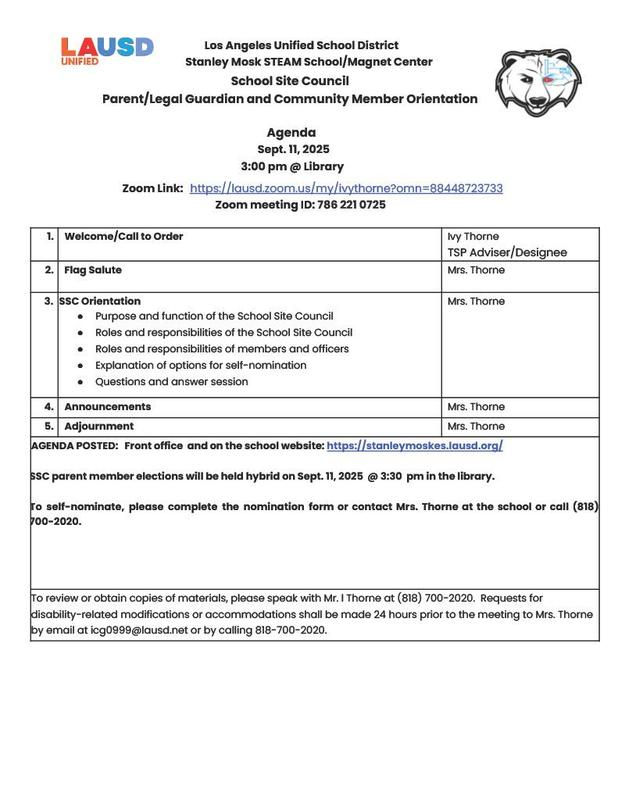 Orientation Agenda English