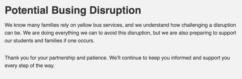 Bus Service Disruption