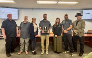 The School Board presented the Employees of the Month awards.