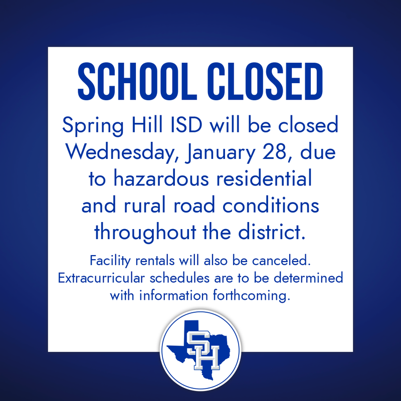 SCHOOL CLOSED, WEDNESDAY, JANUARY 28