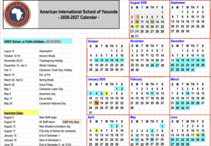 2026 to 2027 Academic Calendar