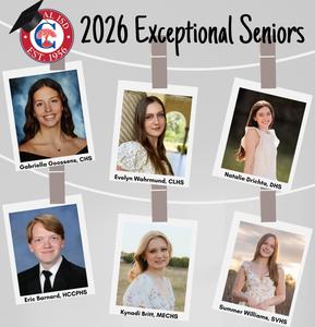 2026 Exceptional Seniors graphic with photos