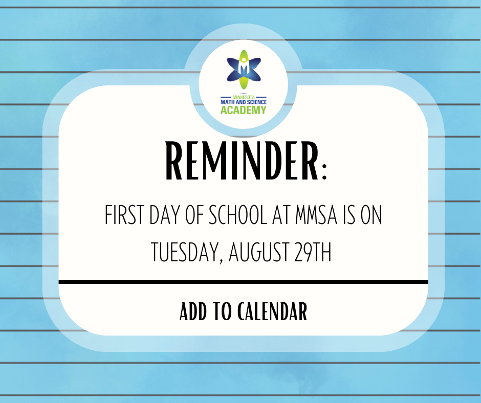 Reminder: First Day of School at MMSAD is on Tuesday, August 29th