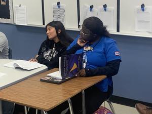 Students listen to Jan Ward's presentation