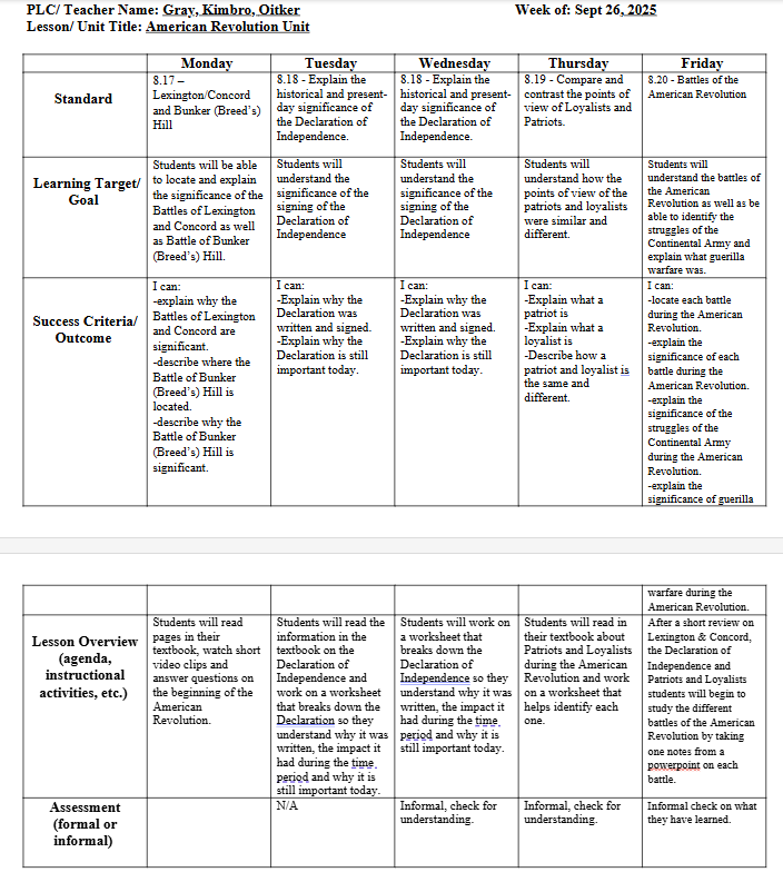 Lesson Plan