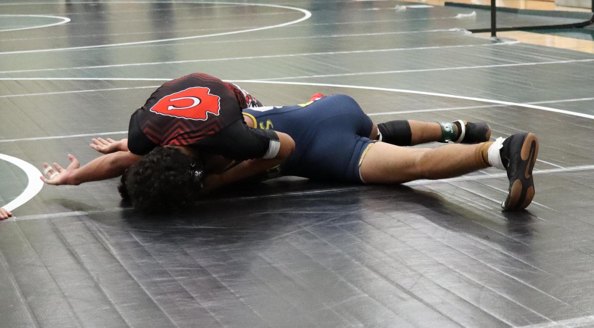 wrestlers in action at the Hawks invitational