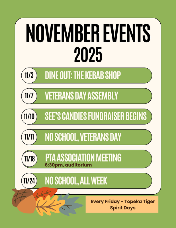 PTA November Calendar Flyer