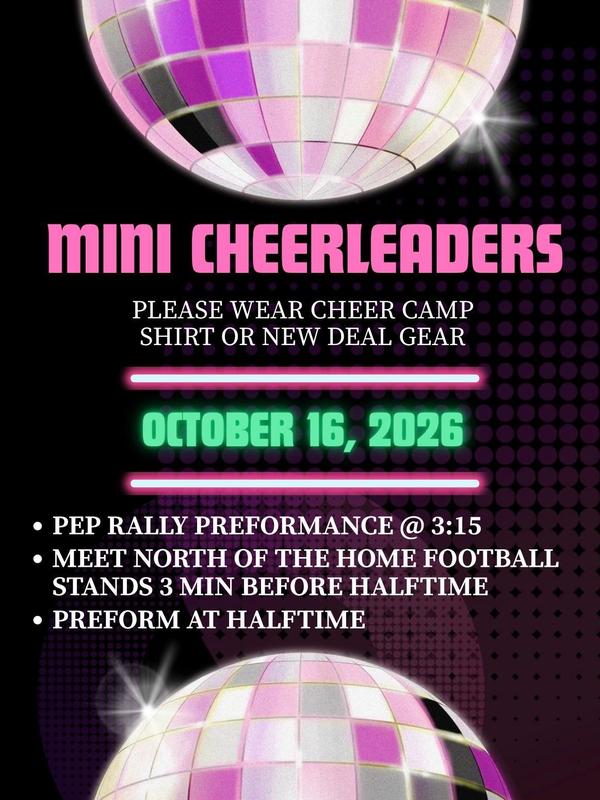 Poster announcing Mini Cheerleaders