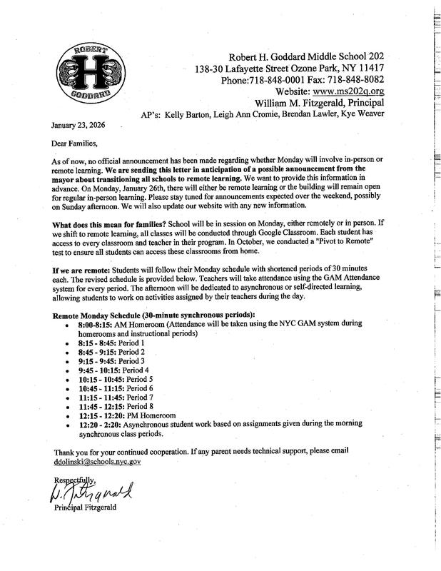 Pivot to remote transition letter