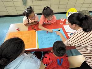 Families playing board games