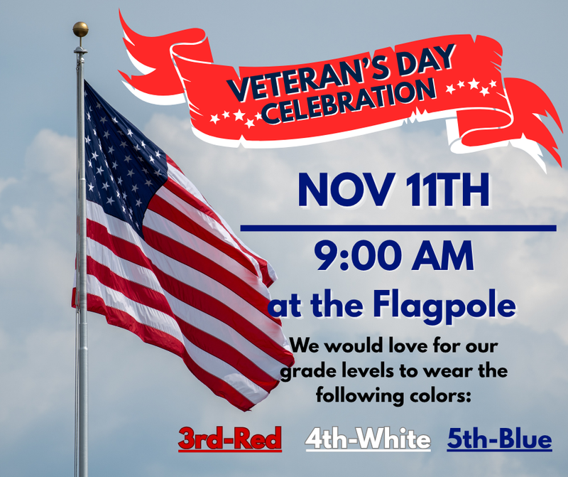 veteran's day celebration 11/11 at 9 am