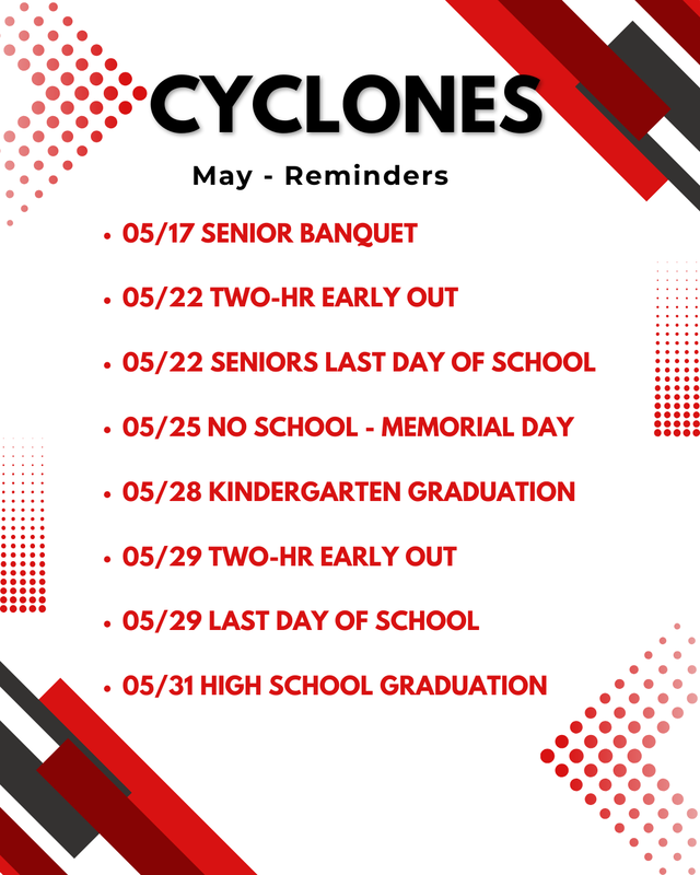 list of may reminders