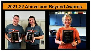 TKHS teachers Scott Aldrich and Amy Forman and TKMS teacher Laura Nikkel received the Shelley Erb  Above and Beyond Award.