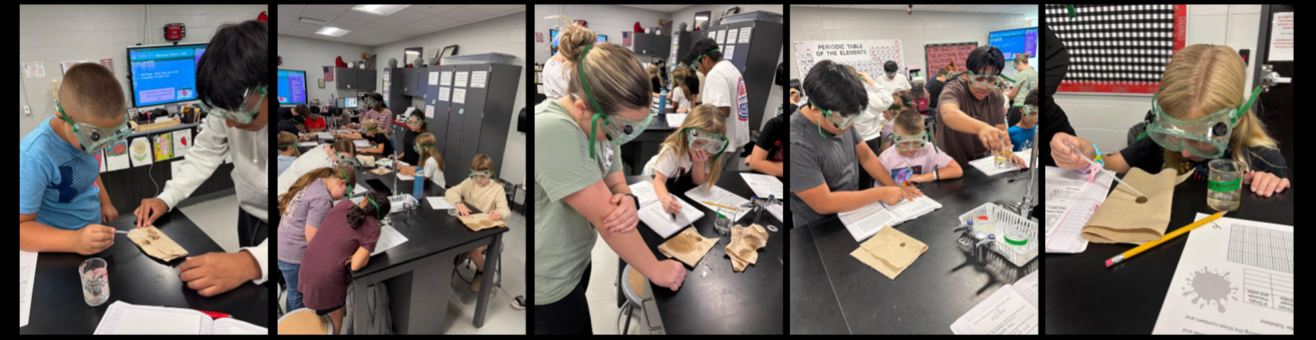 Some 3rd and 4th graders joined Mrs. Martin’s Honors Biology class for a fun surface tension experiment using pennies and different liquids. With goggles on, they became young scientists—observing, analyzing, and discovering together!