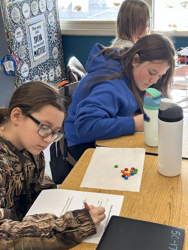 Students writing on a paper