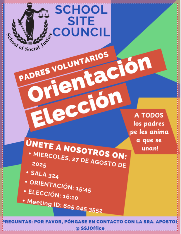 SSC Parent Volunteers Orientation & Election/ Orientación y elección de padres voluntarios de SSC