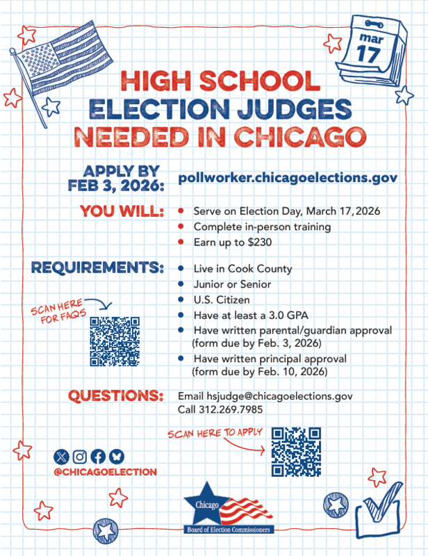 High School Election Judges Needed in Chicago! Featured Photo