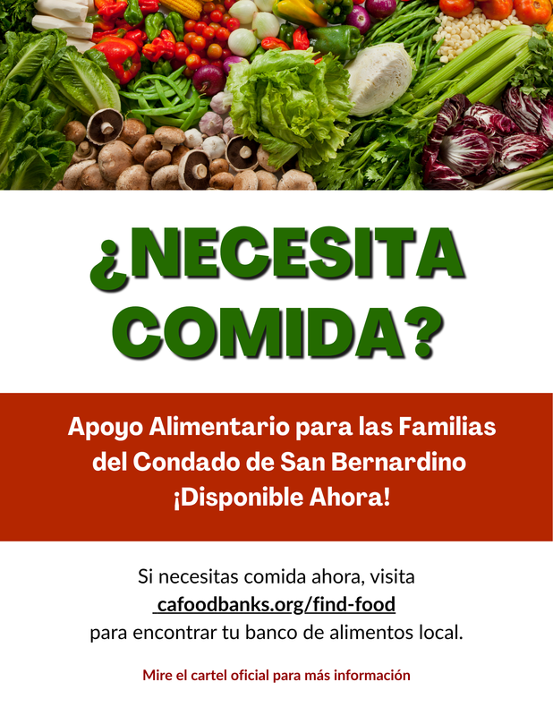 food pantry locator San Bernardino county in Spanish