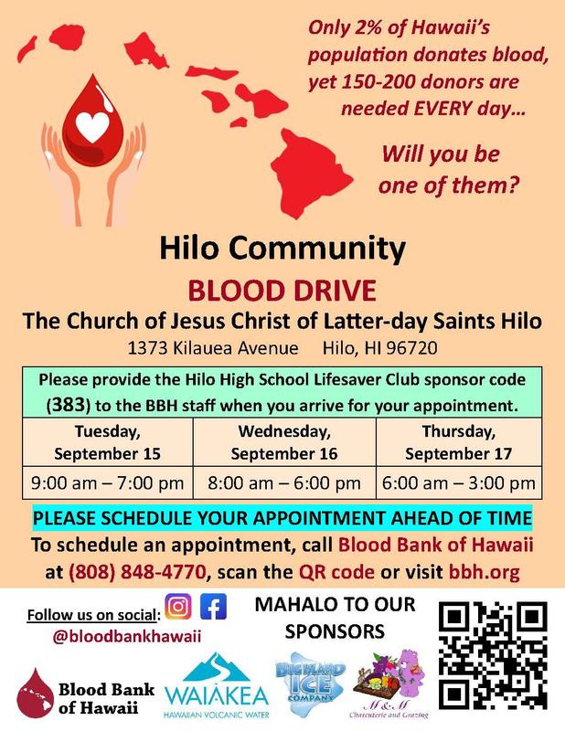Blood Drive on September 15 - 17, 2026 Featured Photo