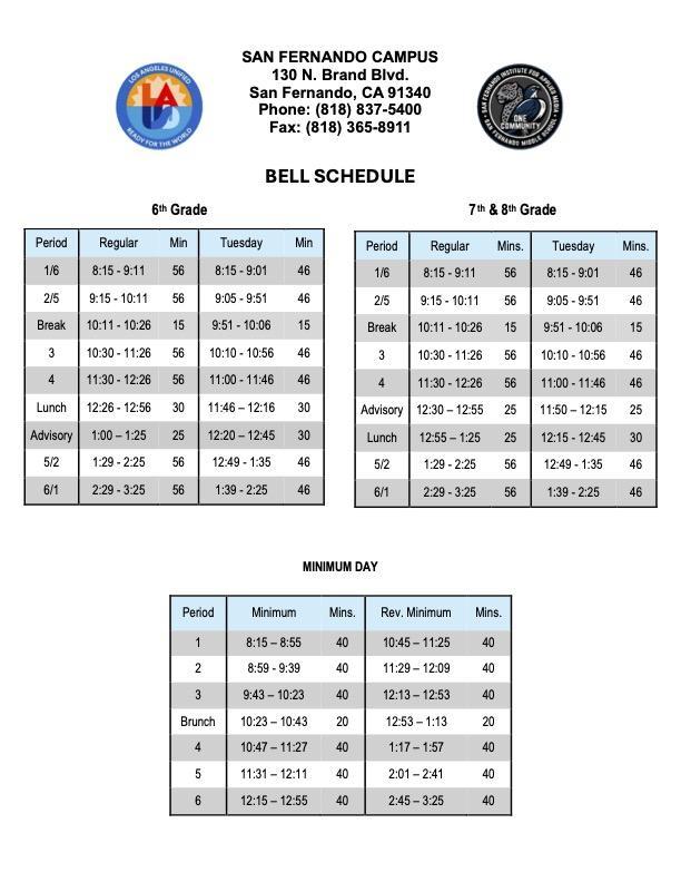 bell schedule