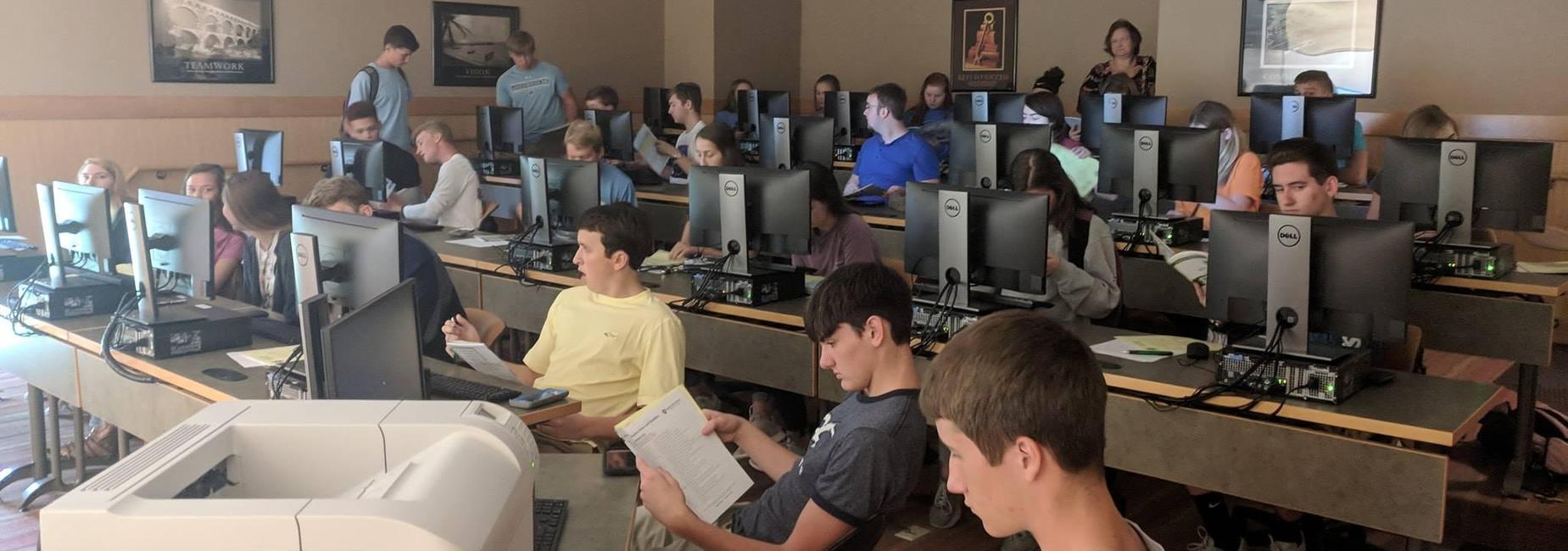 MCHS Students at dual enrollment orientation.